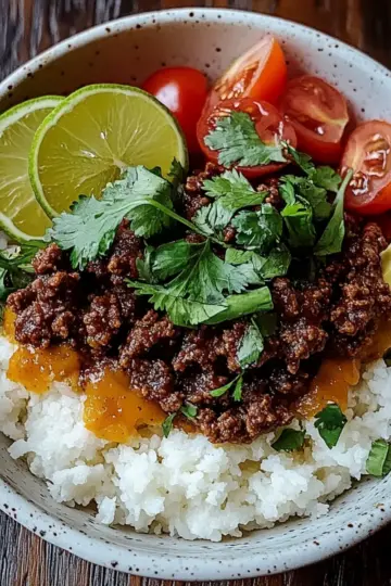 Ground Beef Hot Honey Bowl