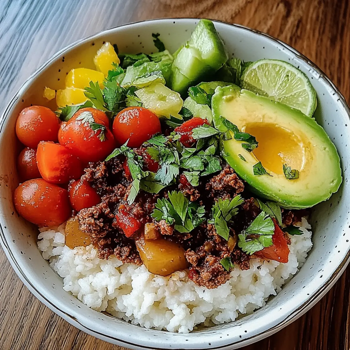Ground Beef Hot Honey Bowl