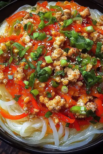 Ground Chicken Sweet Chili Noodles