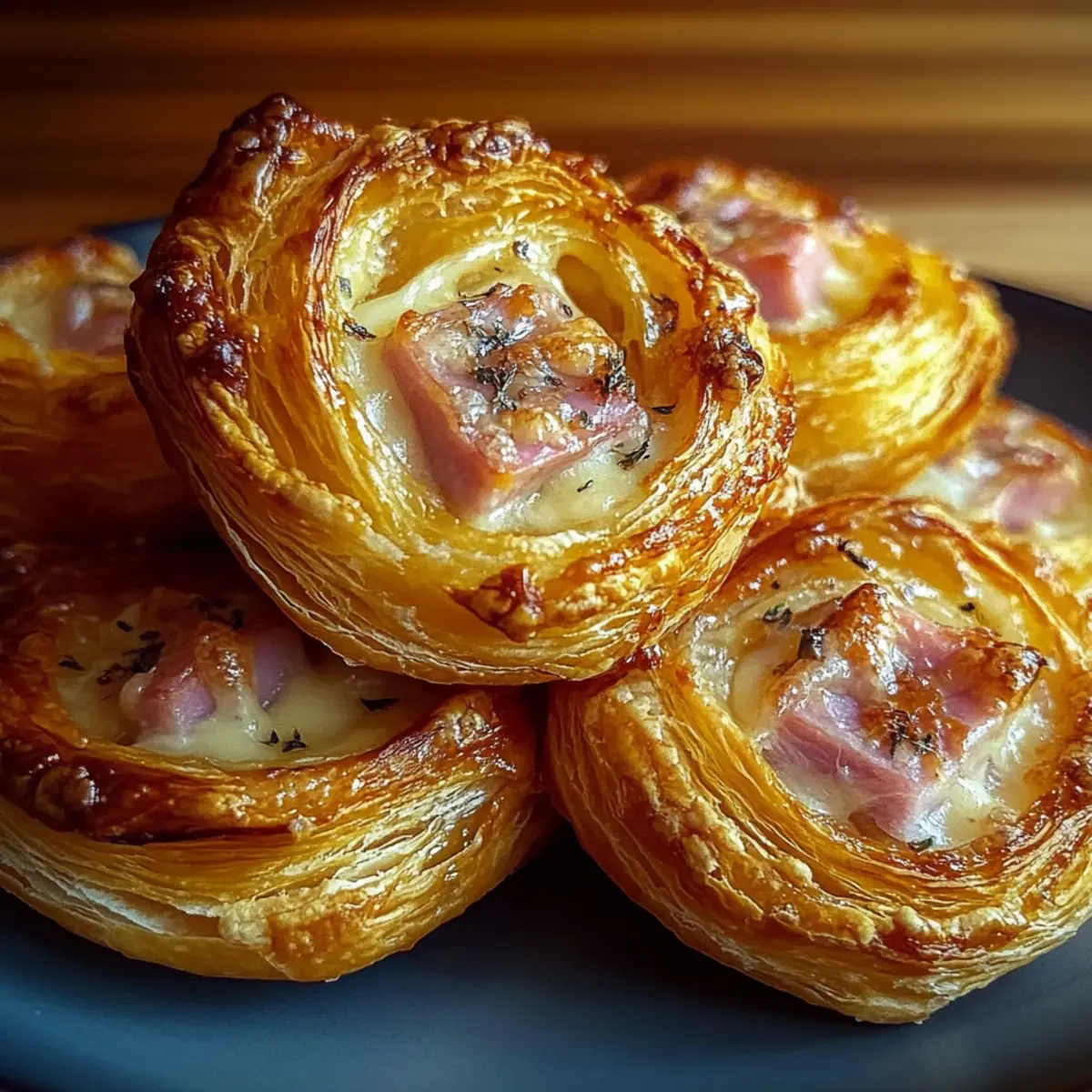 Ham and Cheese Puff Pastry Swirls