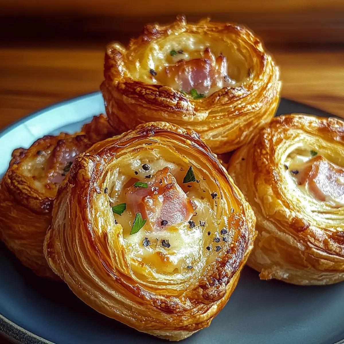 Ham and Cheese Puff Pastry Swirls