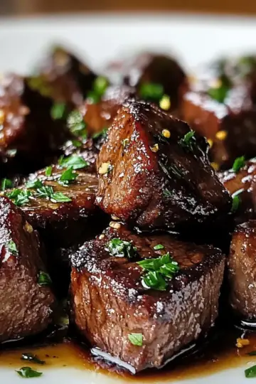 Healthy Clean High Protein Garlic Balsamic Steak Bites