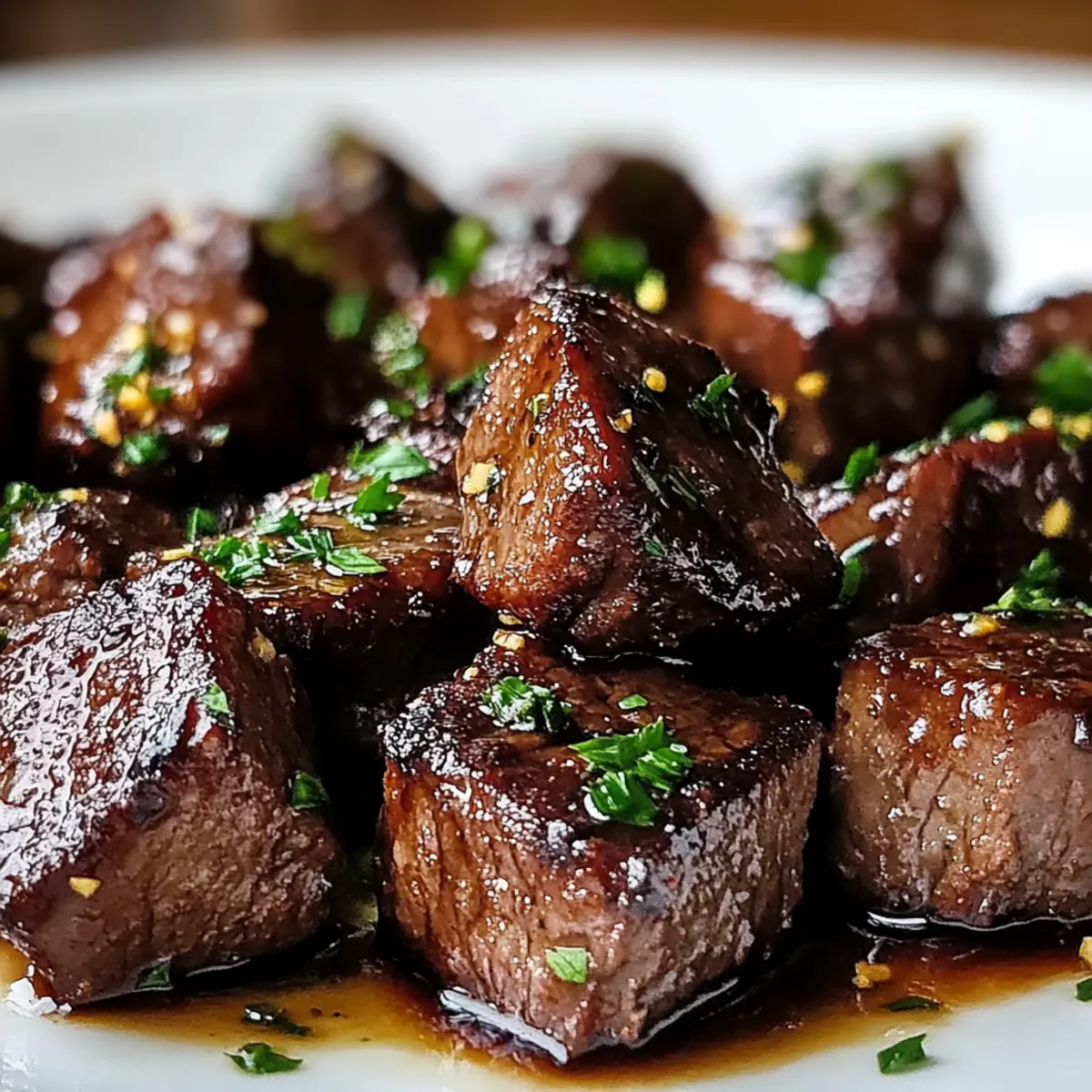 Healthy Clean High Protein Garlic Balsamic Steak Bites