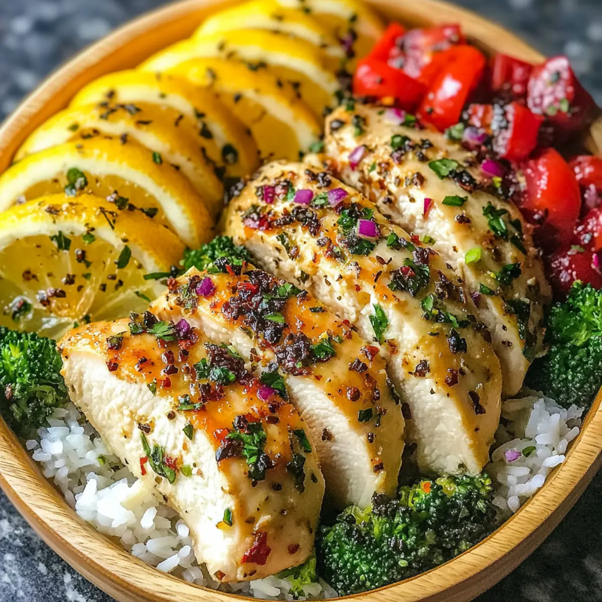 Healthy Lemon Garlic Chicken Meal Prep Bowls