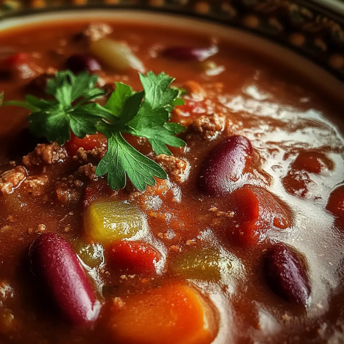 Hearty Slow-Simmered Spicy Tex-Mex Chili