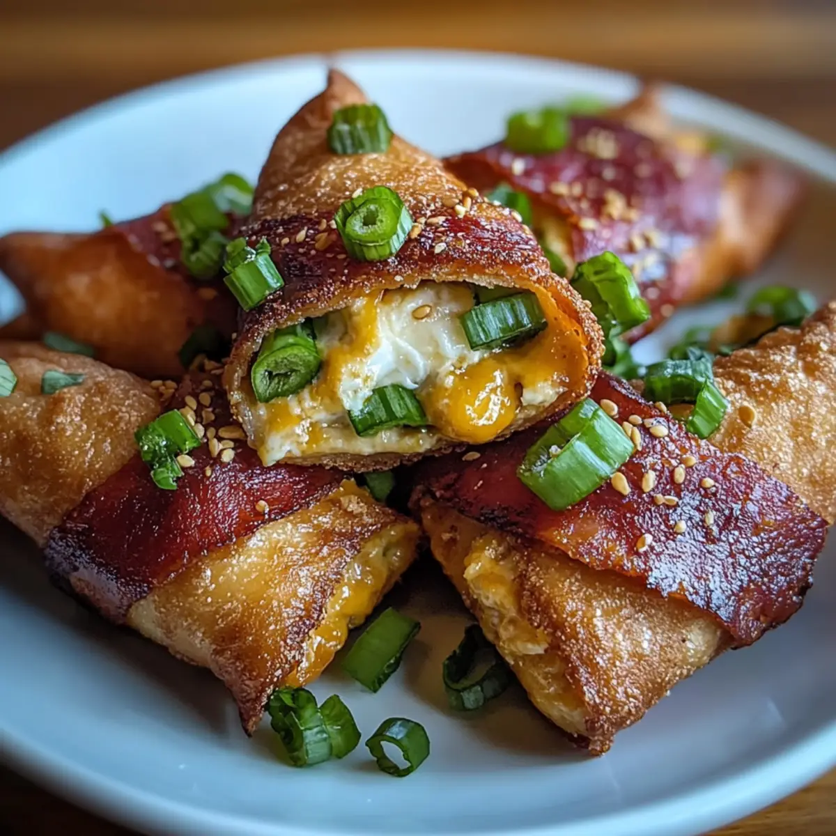 Jalapeño Popper Eggrolls Bacon-Wrapped Bites