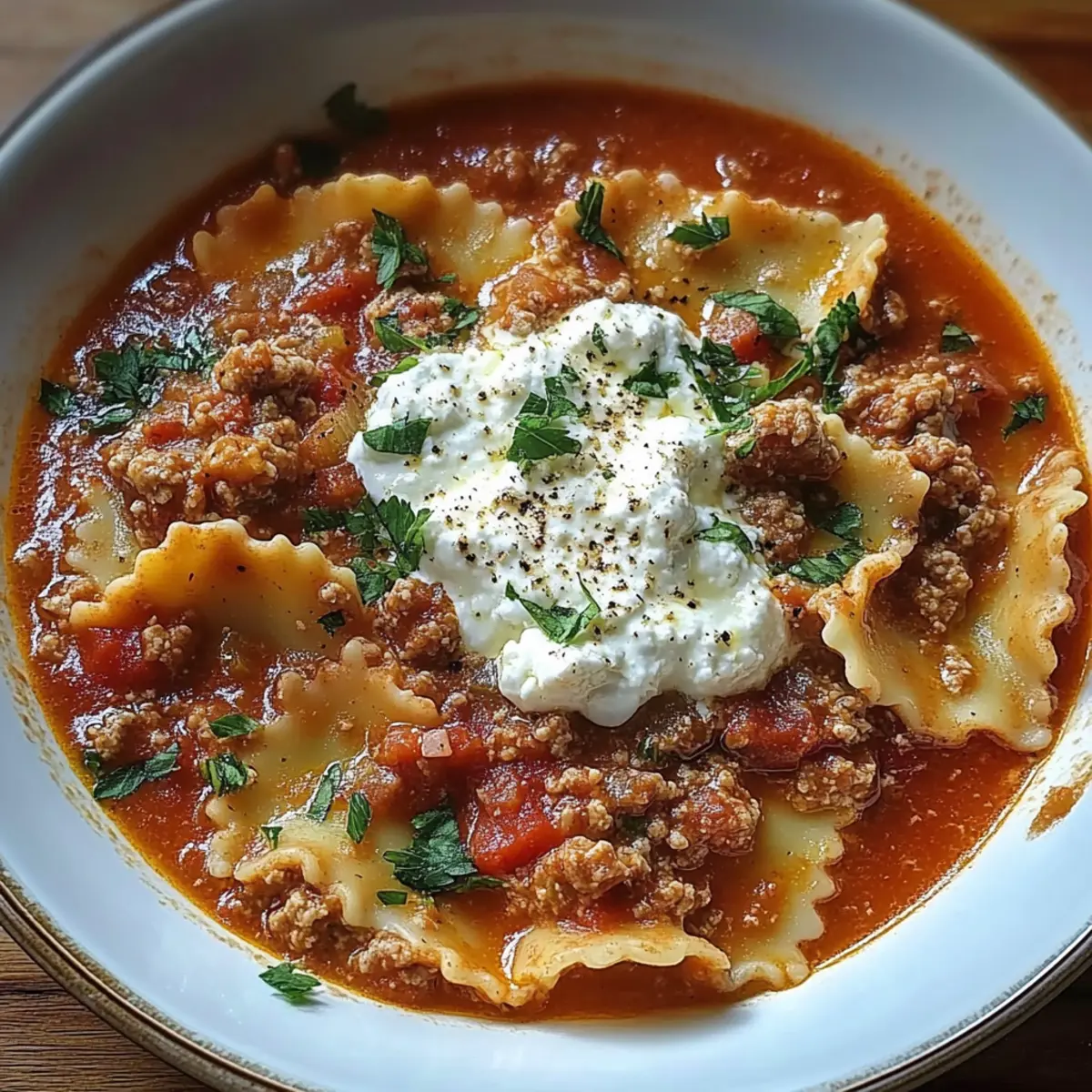 Lasagna Soup with Ricotta