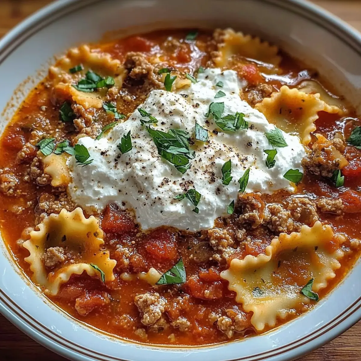 Lasagna Soup with Ricotta