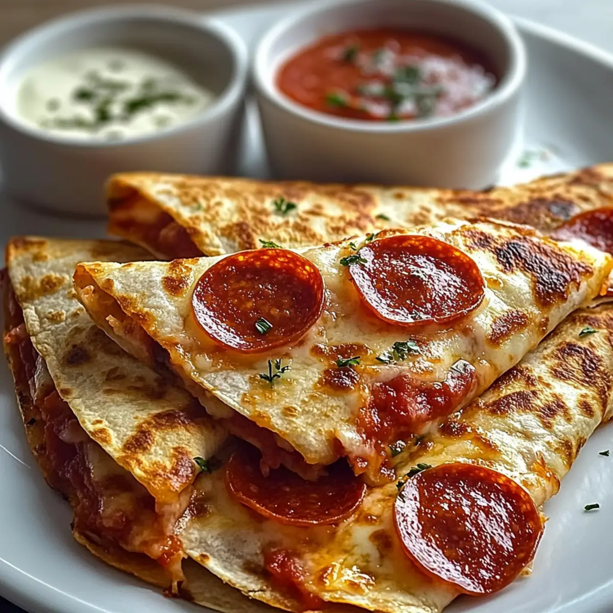 Pepperoni Pizza Quesadillas