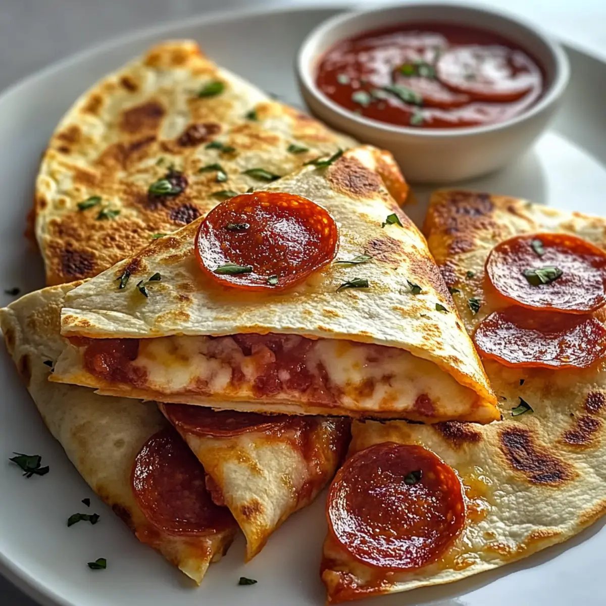 Pepperoni Pizza Quesadillas