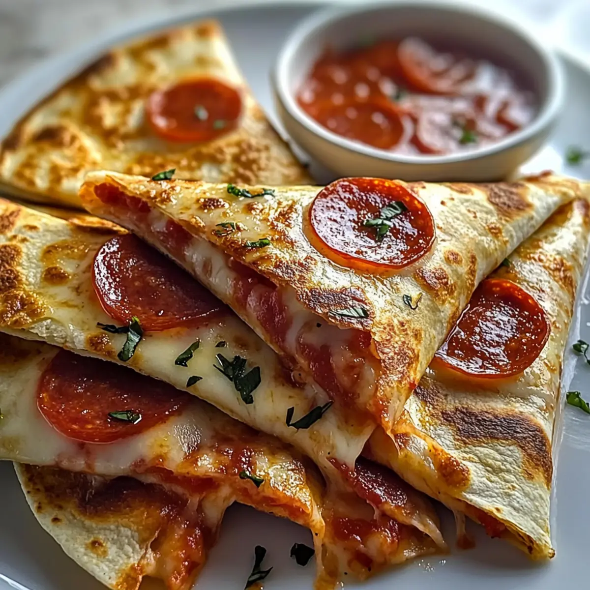Pepperoni Pizza Quesadillas
