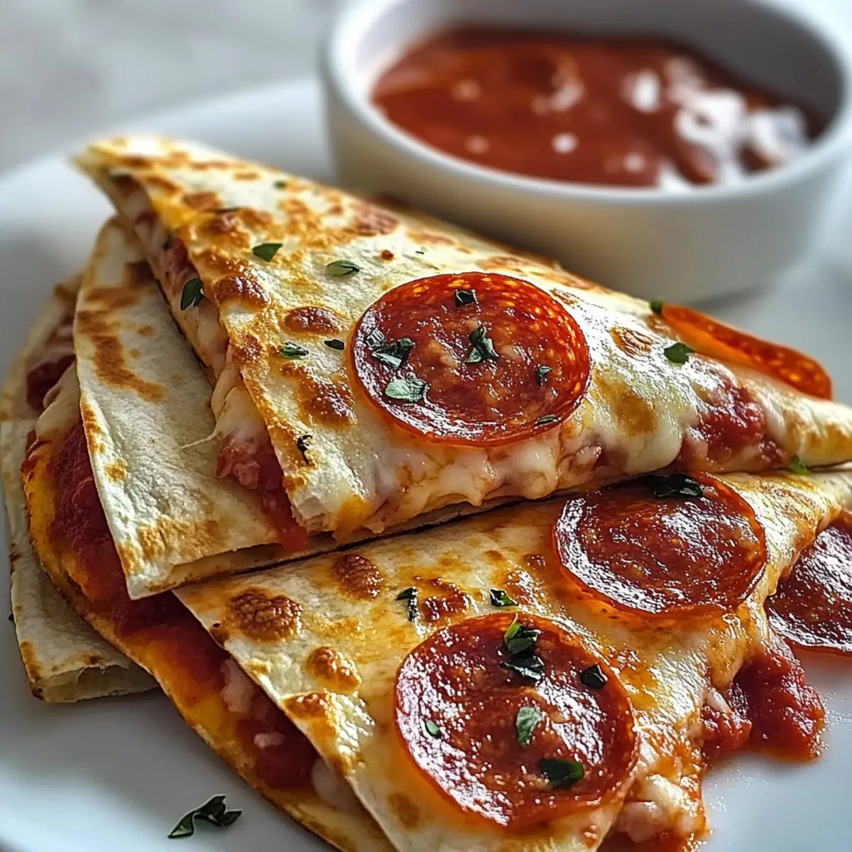 Pepperoni Pizza Quesadillas