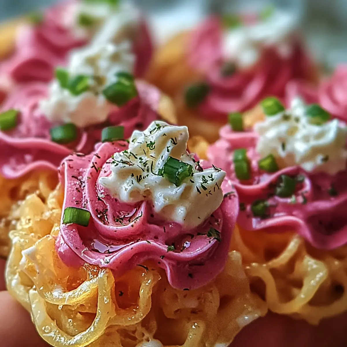 Pink Pasta Salad Cups