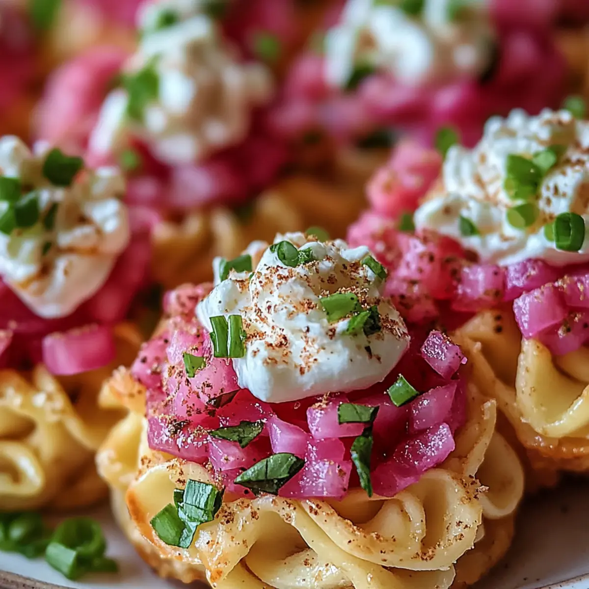 Pink Pasta Salad Cups
