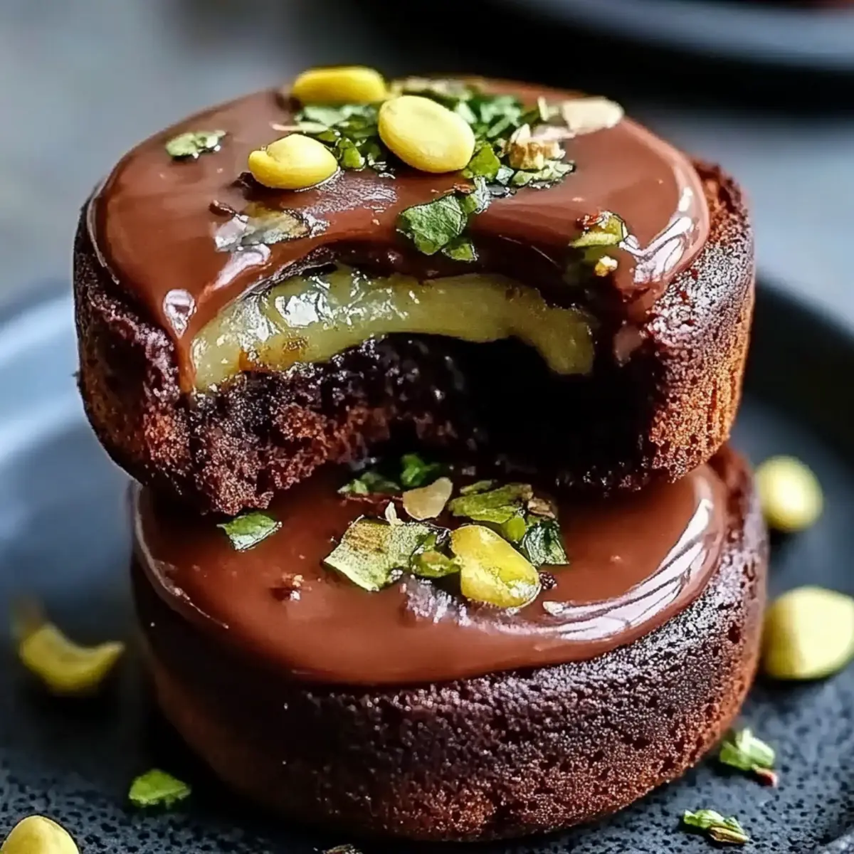 Pistachio Chocolate Lava Cakes