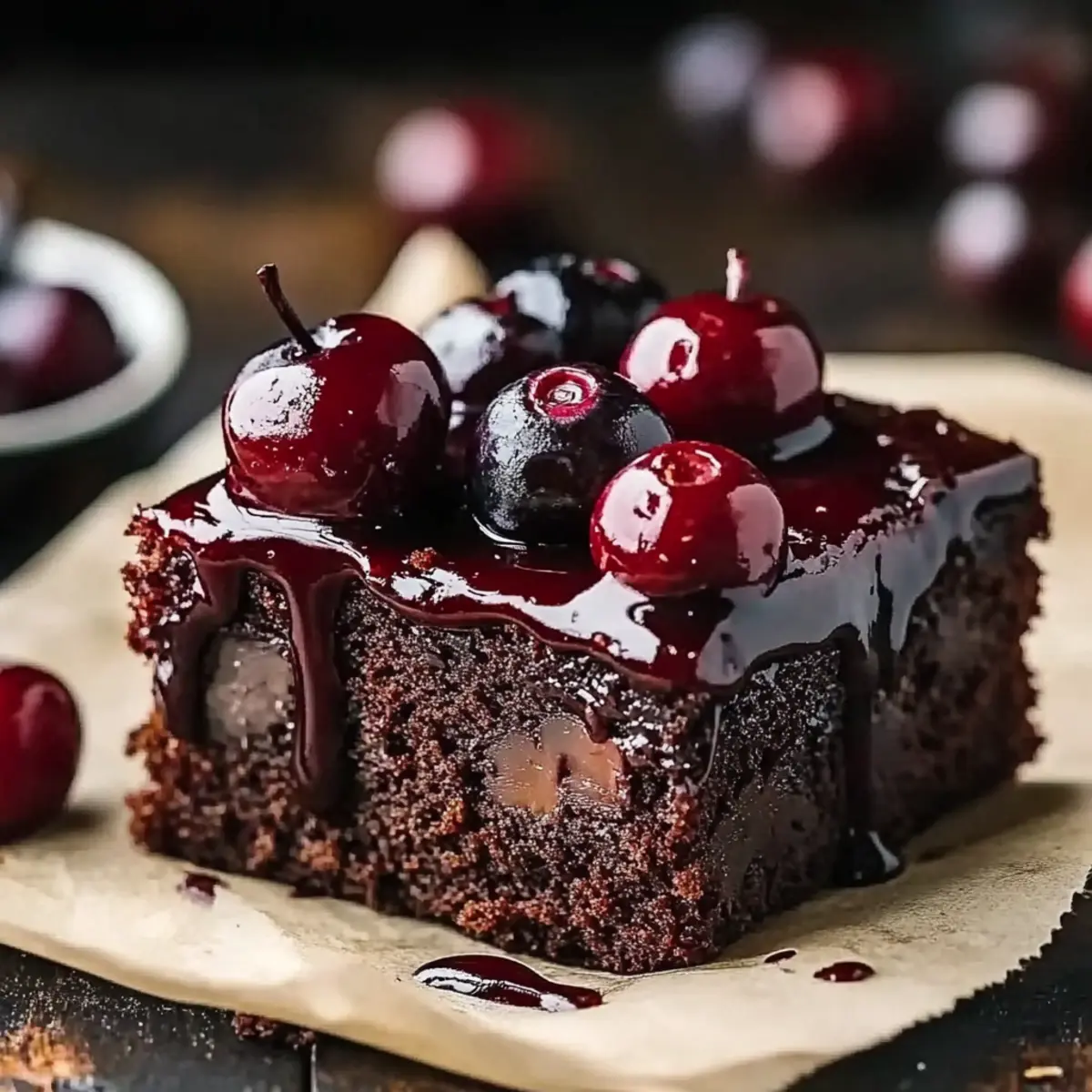 Roasted Cherry Brownies