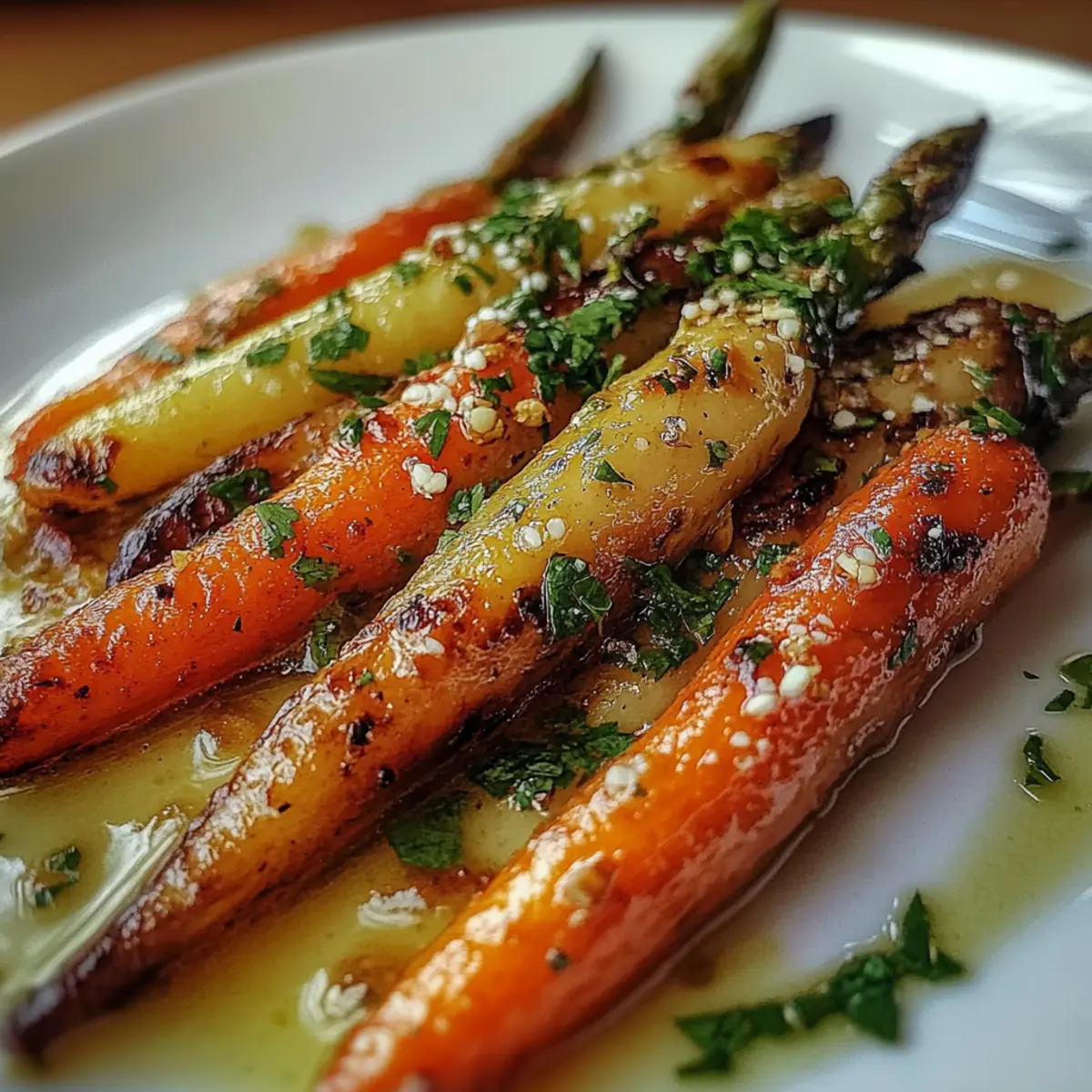 Roasted Honey-Garlic Smashed Carrots