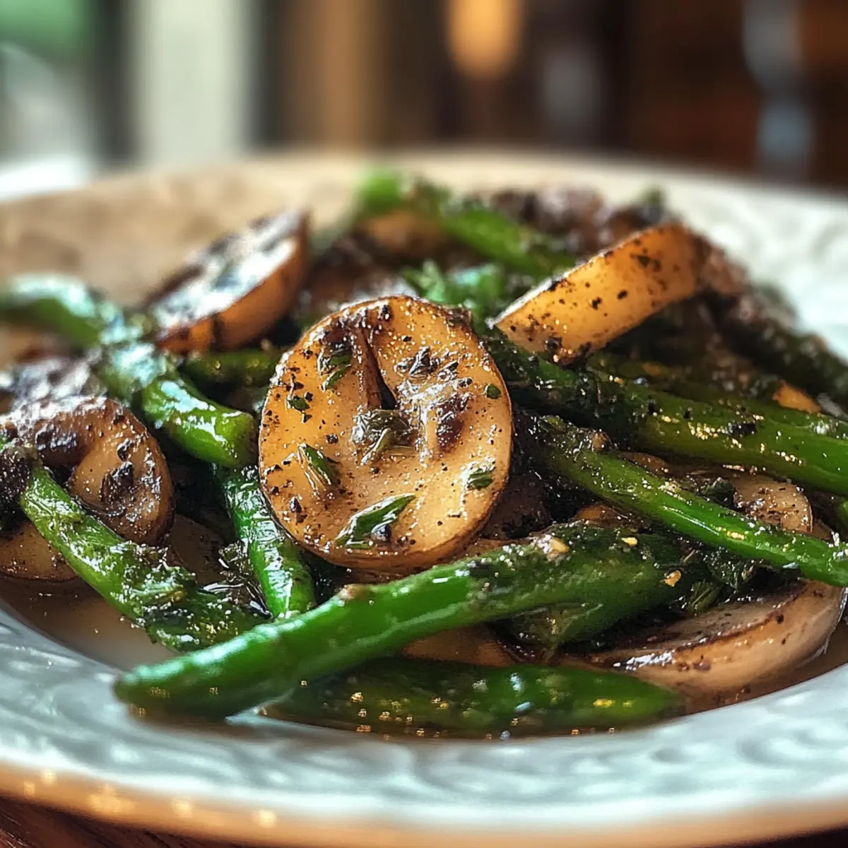 Sautéed Mushrooms and Green Beans