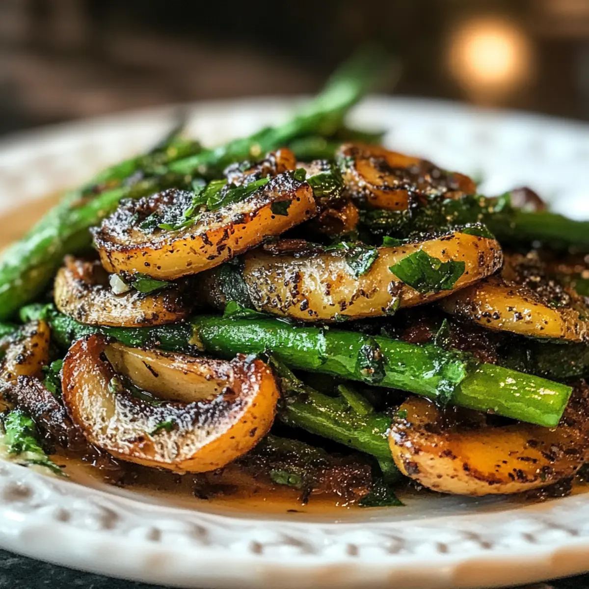 Sautéed Mushrooms and Green Beans