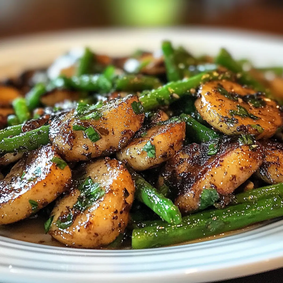 Sautéed Mushrooms and Green Beans