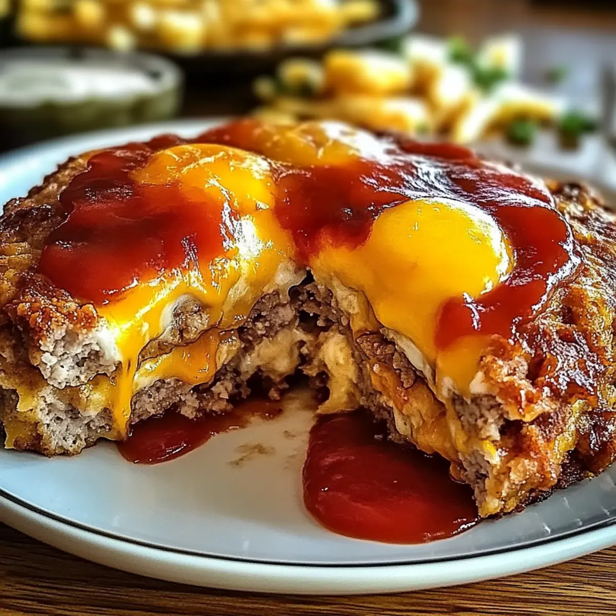 Savory Juicy Baked Cheeseburger Meatloaf