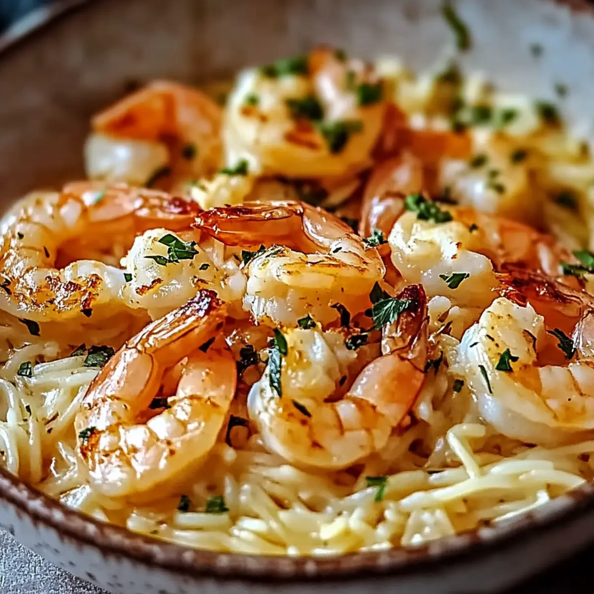 Shrimp Orzo In Lemon Garlic Sauce