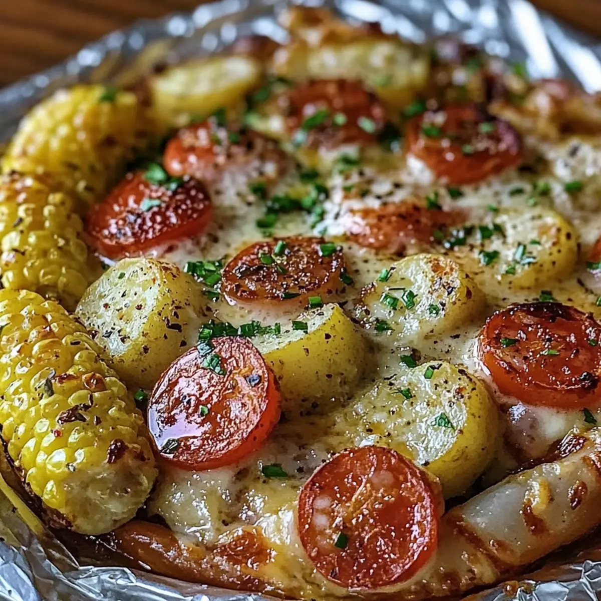 Shrimp and Sausage Foil Packs