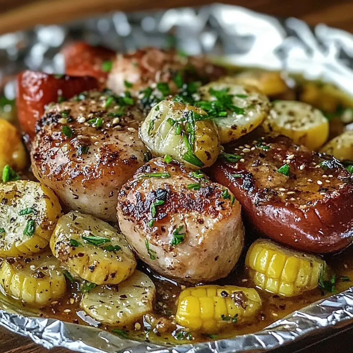 Shrimp and Sausage Foil Packs