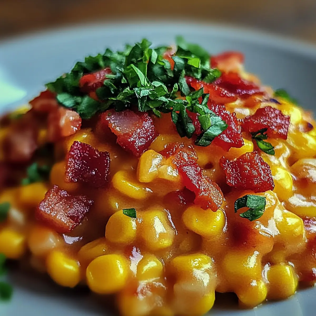 Slow Cooker Cheddar Corn with Bacon