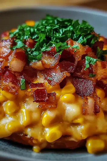 Slow Cooker Cheddar Corn with Bacon