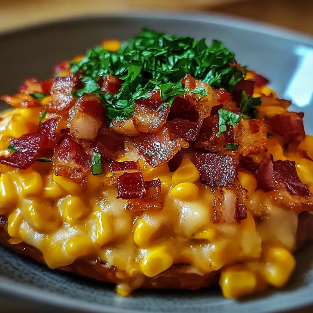 Slow Cooker Cheddar Corn with Bacon