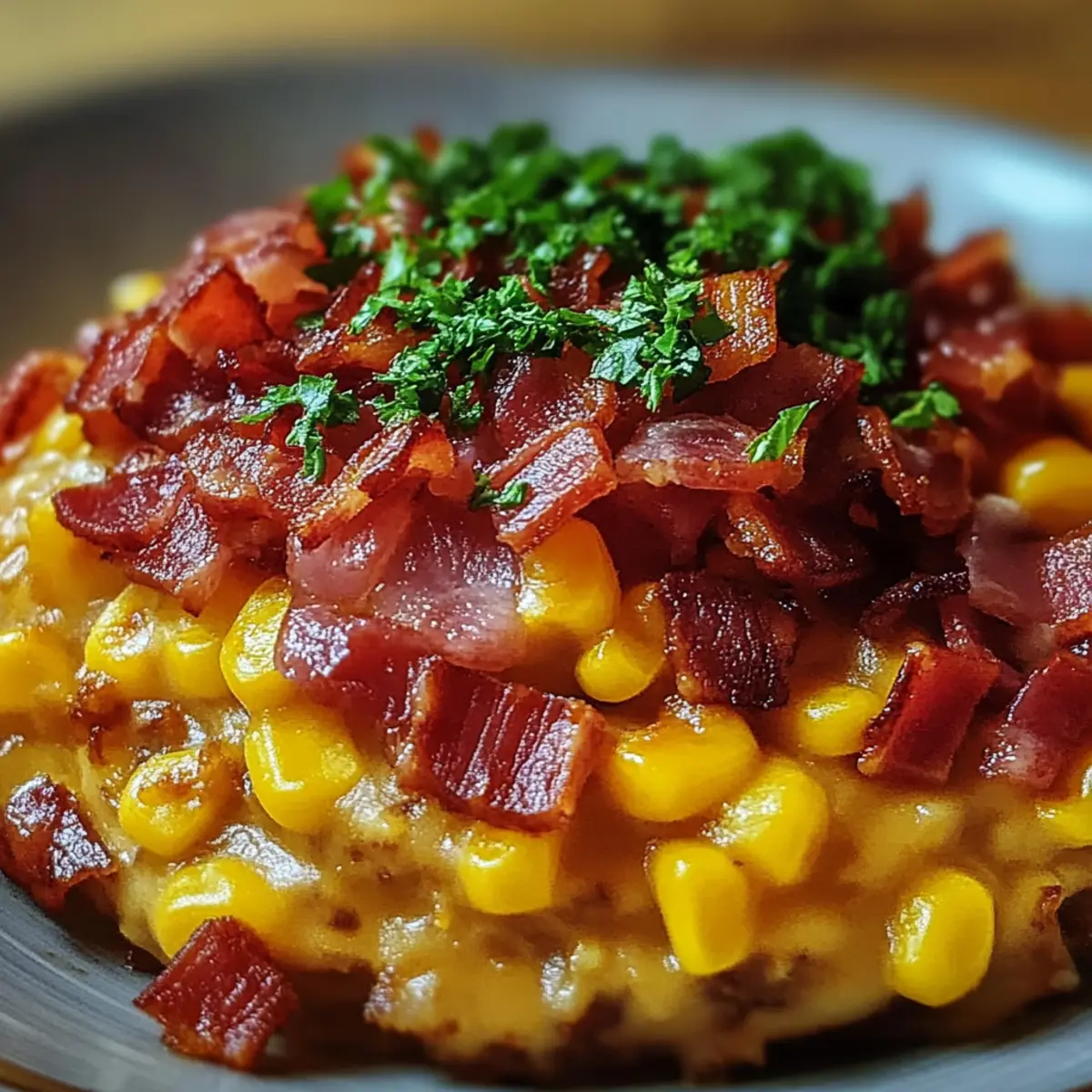 Slow Cooker Cheddar Corn with Bacon