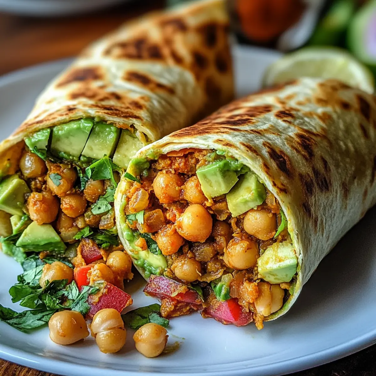 Spicy Chickpea and Avocado Wrap
