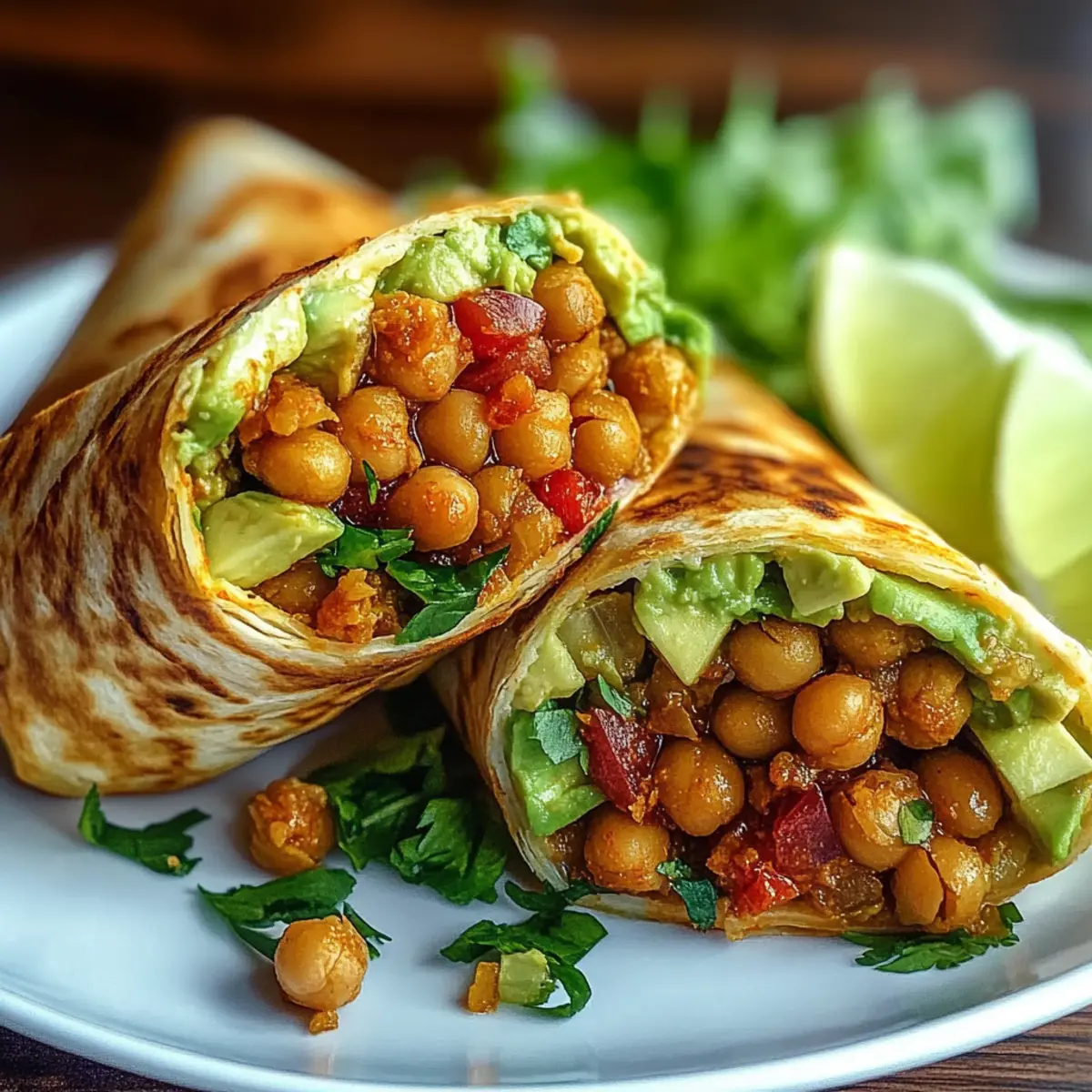 Spicy Chickpea and Avocado Wrap