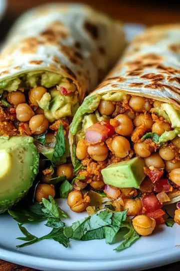 Spicy Chickpea and Avocado Wrap