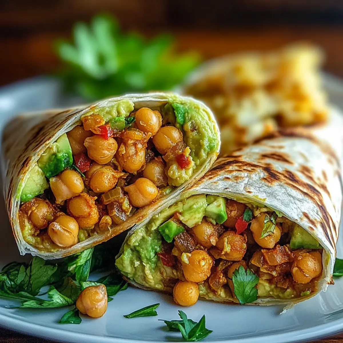 Spicy Chickpea and Avocado Wrap