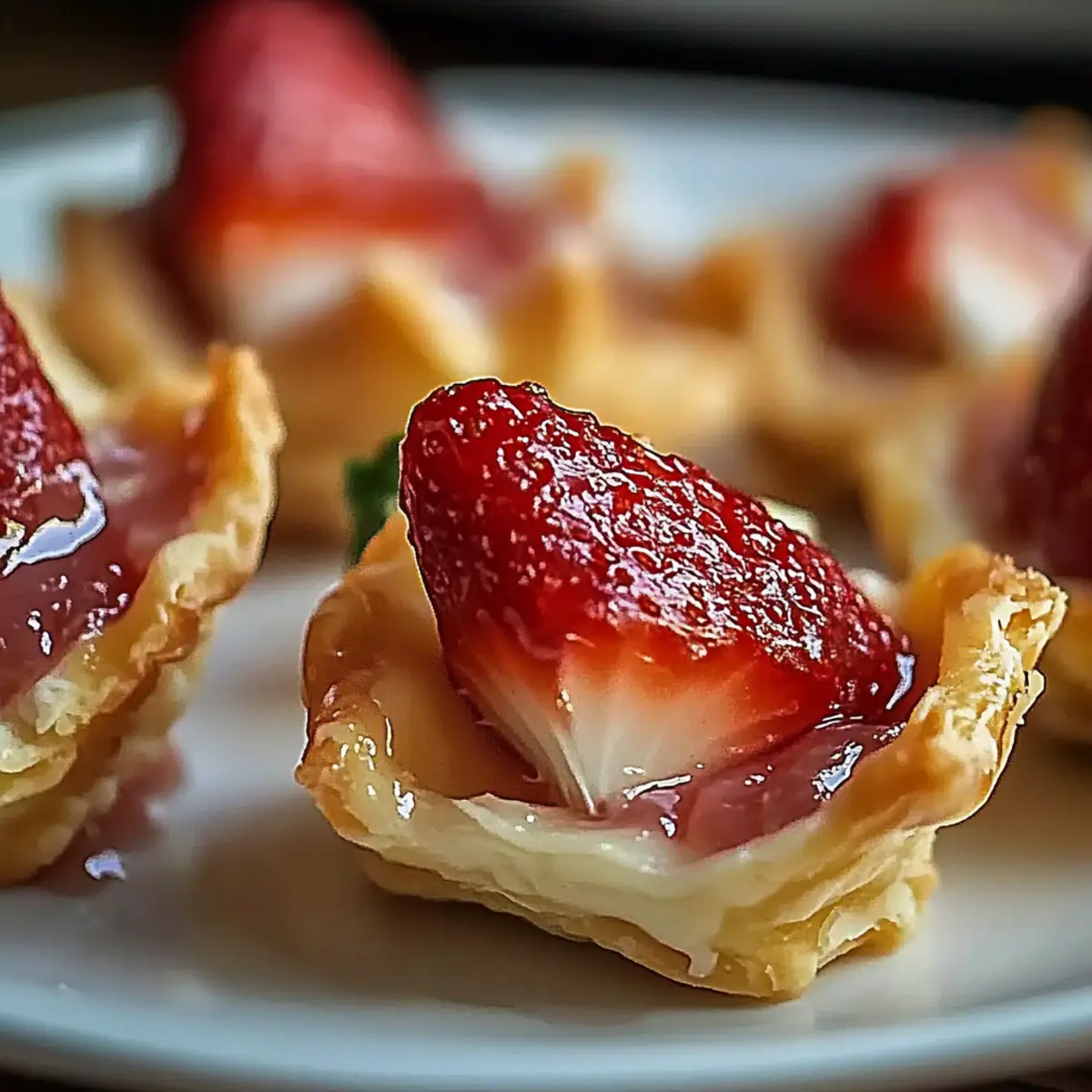 Strawberry Cheesecake Wonton Bites