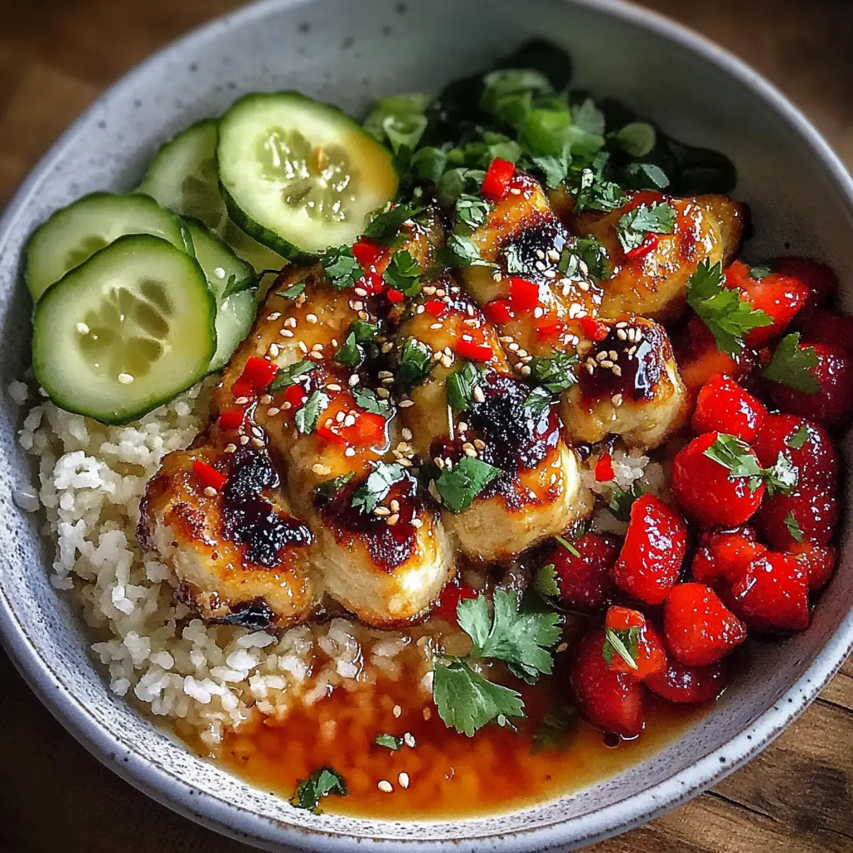 Sweet Chili Chicken Bowl with Zesty Coconut Lime Drizzle