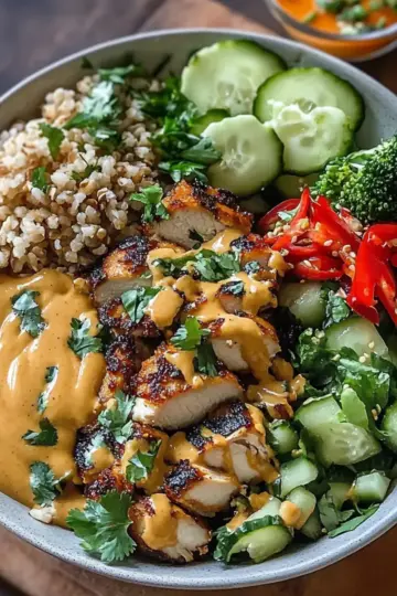 Thai Peanut Chicken Buddha Bowl