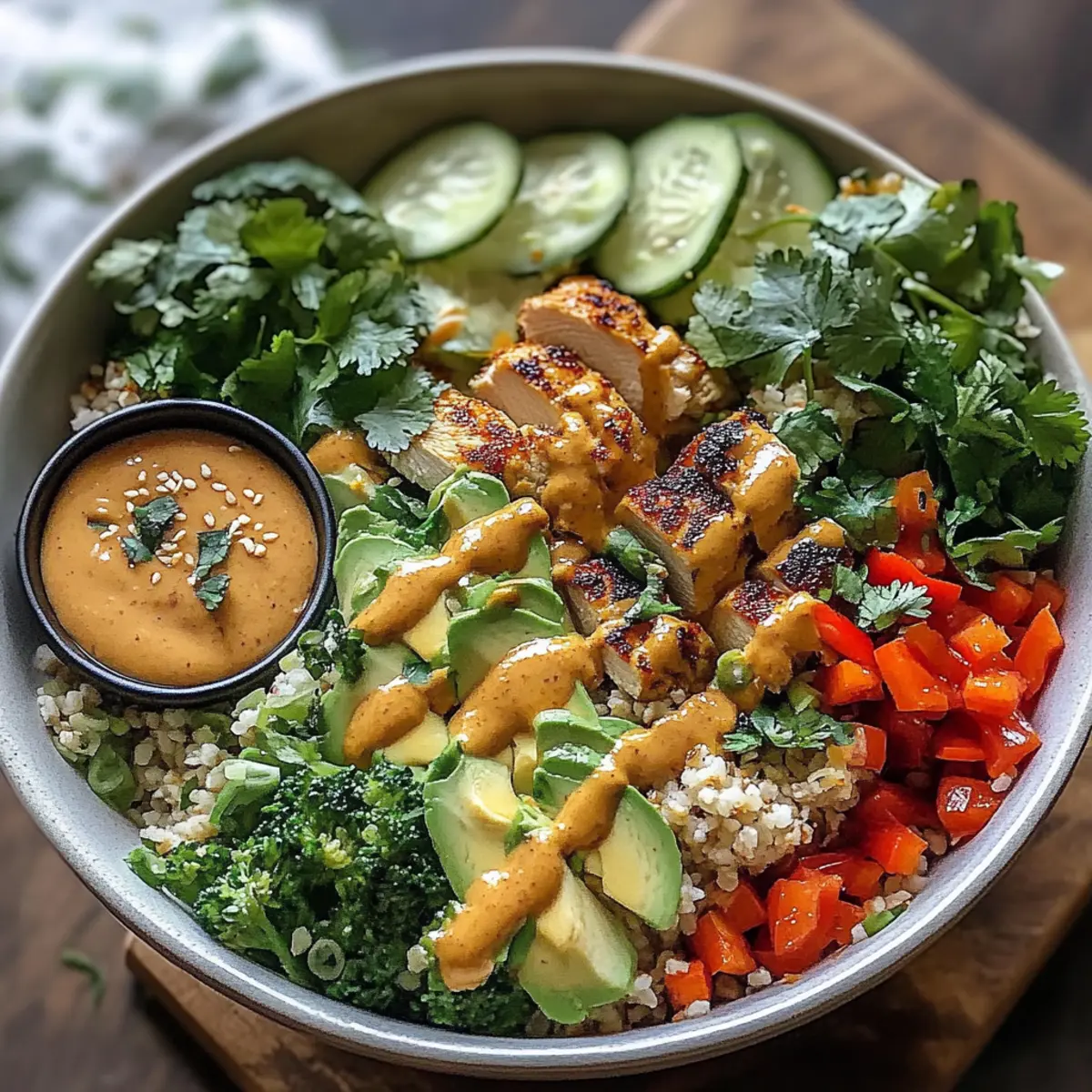 Thai Peanut Chicken Buddha Bowl