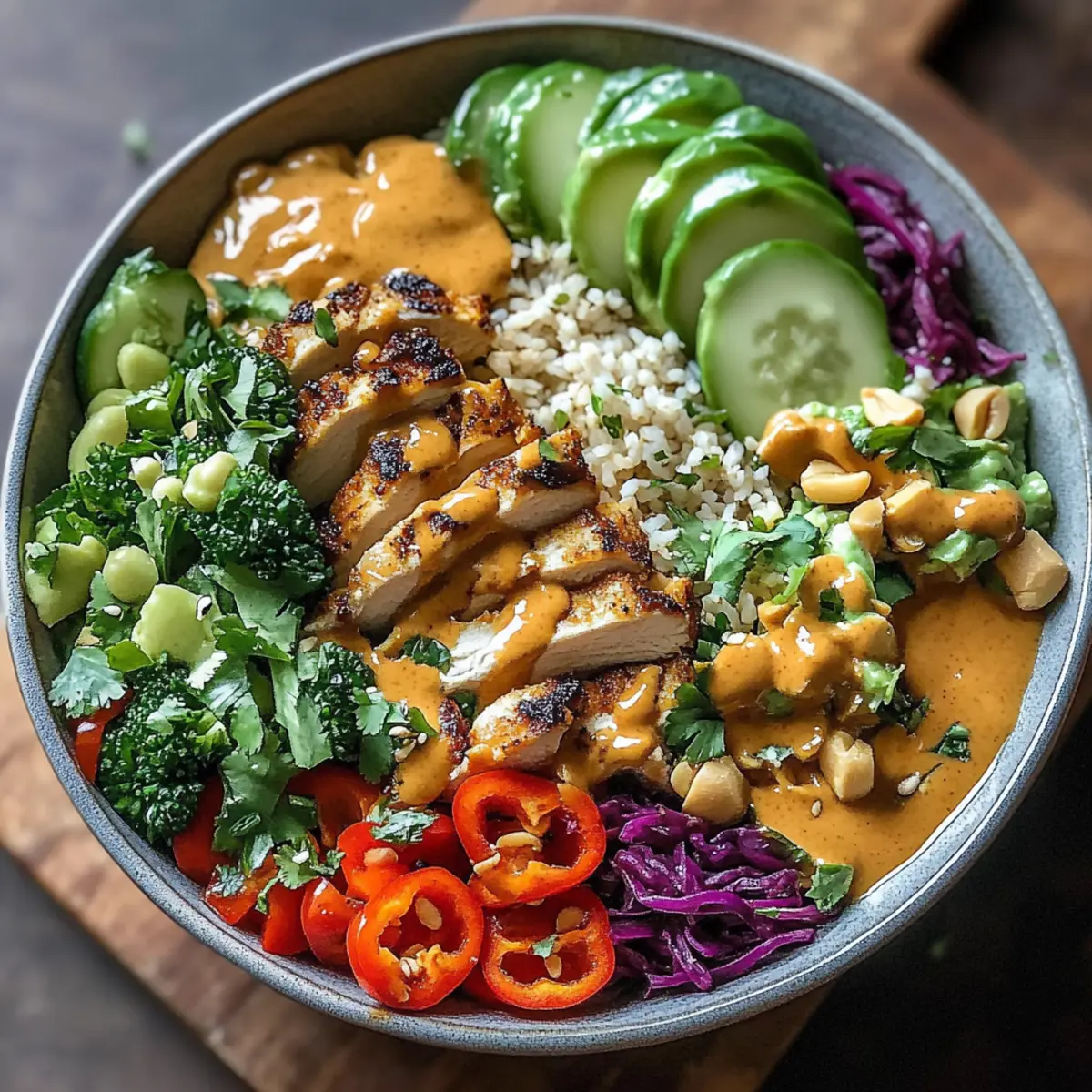 Thai Peanut Chicken Buddha Bowl