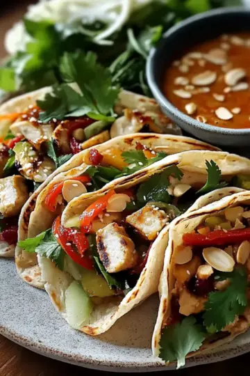 Thai Peanut Chicken Wraps