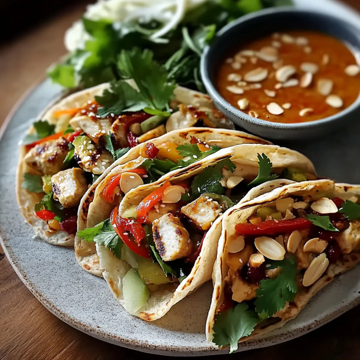 Thai Peanut Chicken Wraps