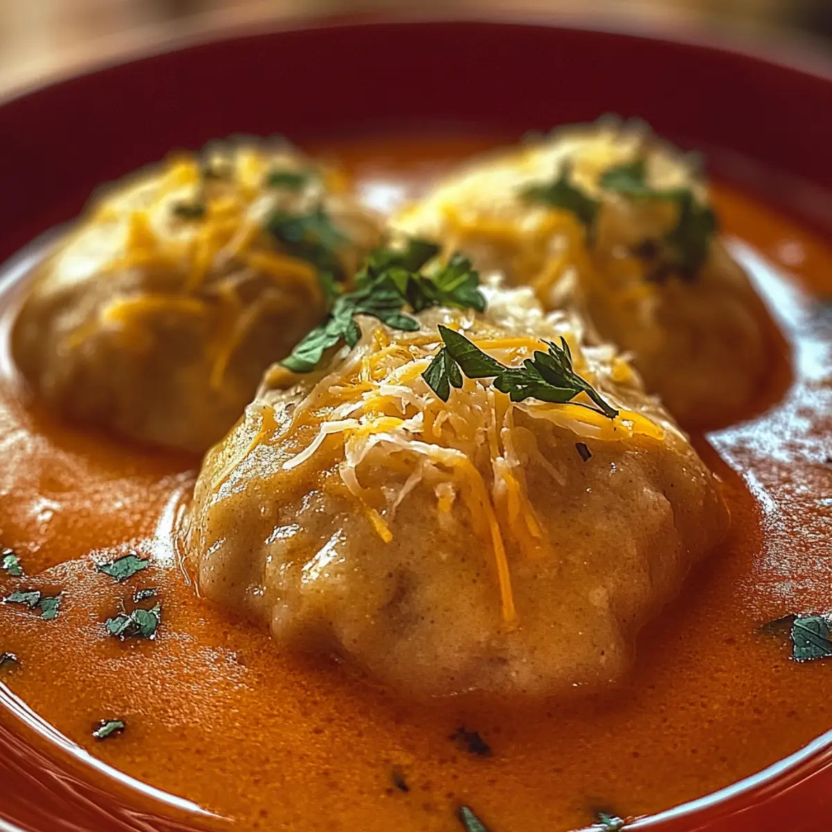 Wholesome Tomato Soup with Cheddar Bay Dumplings