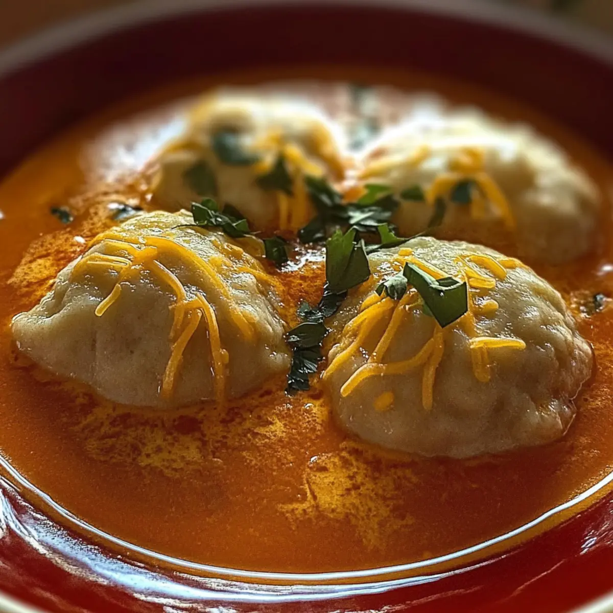 Wholesome Tomato Soup with Cheddar Bay Dumplings