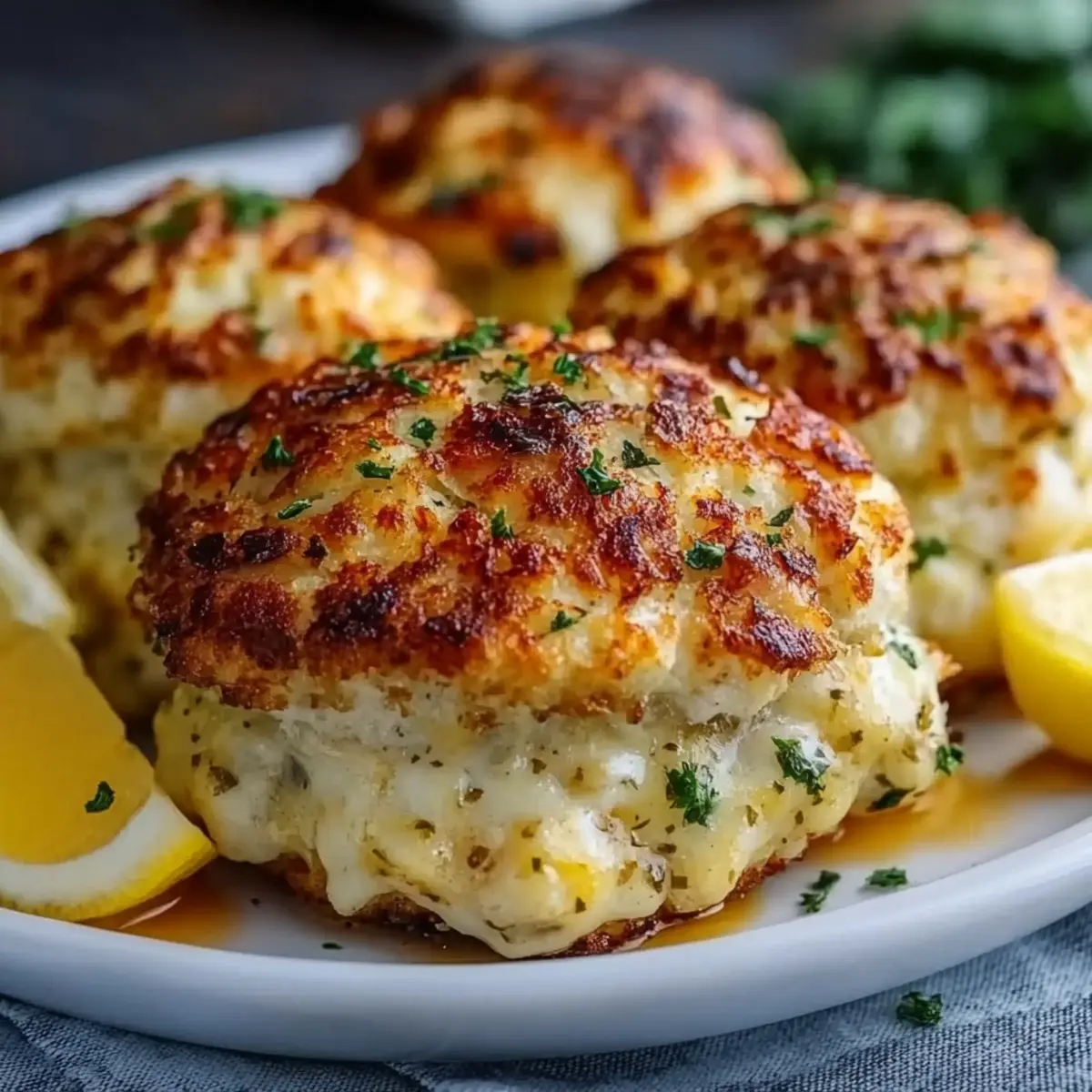 Crab Stuffed Cheddar Bay Biscuits With Lemon Butter Sauce