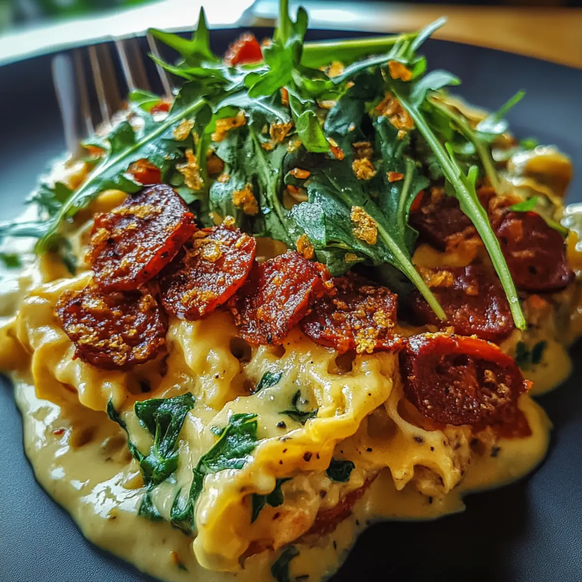 Creamy Chorizo And Spinach Pasta