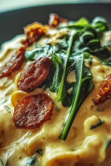 Creamy Chorizo And Spinach Pasta