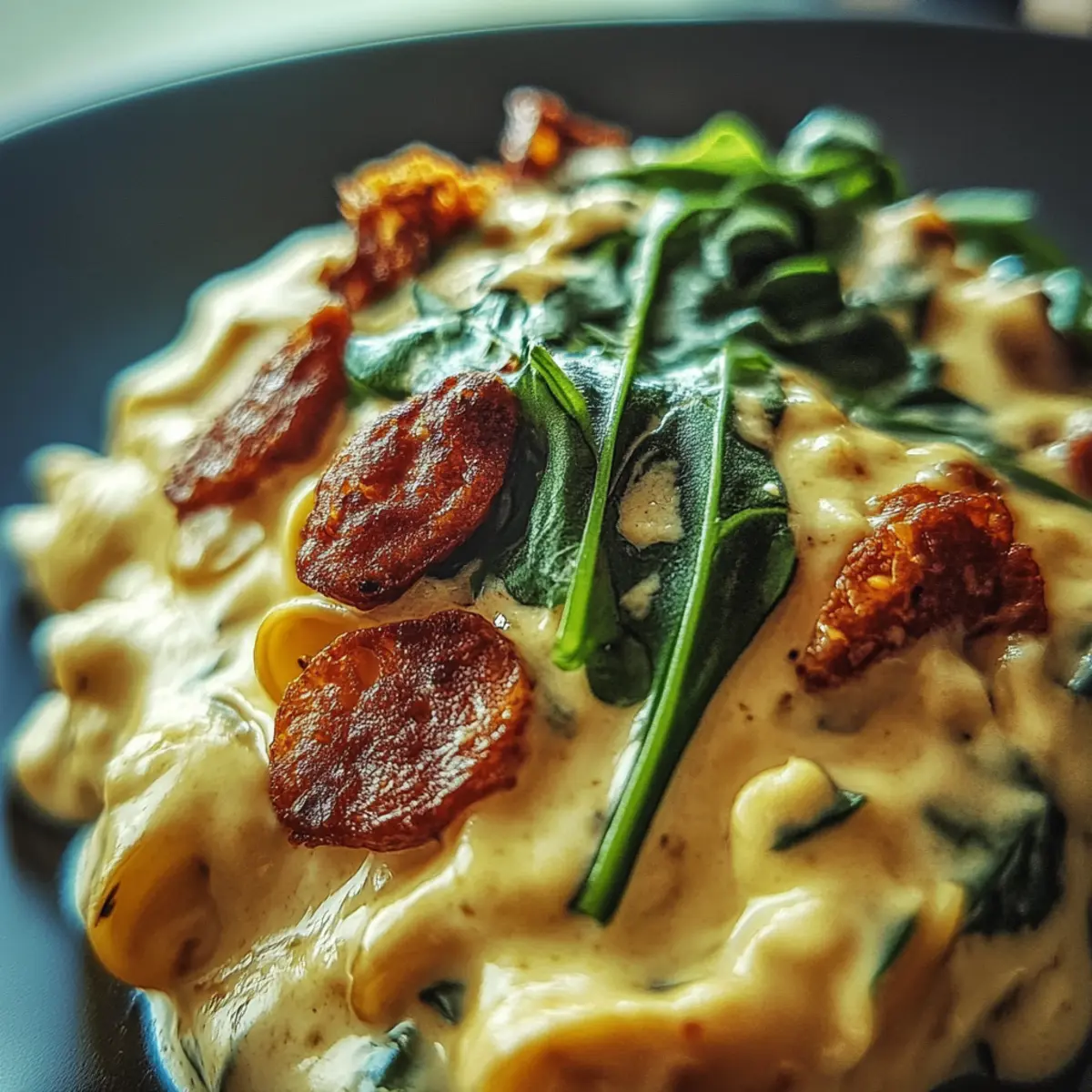 Creamy Chorizo And Spinach Pasta