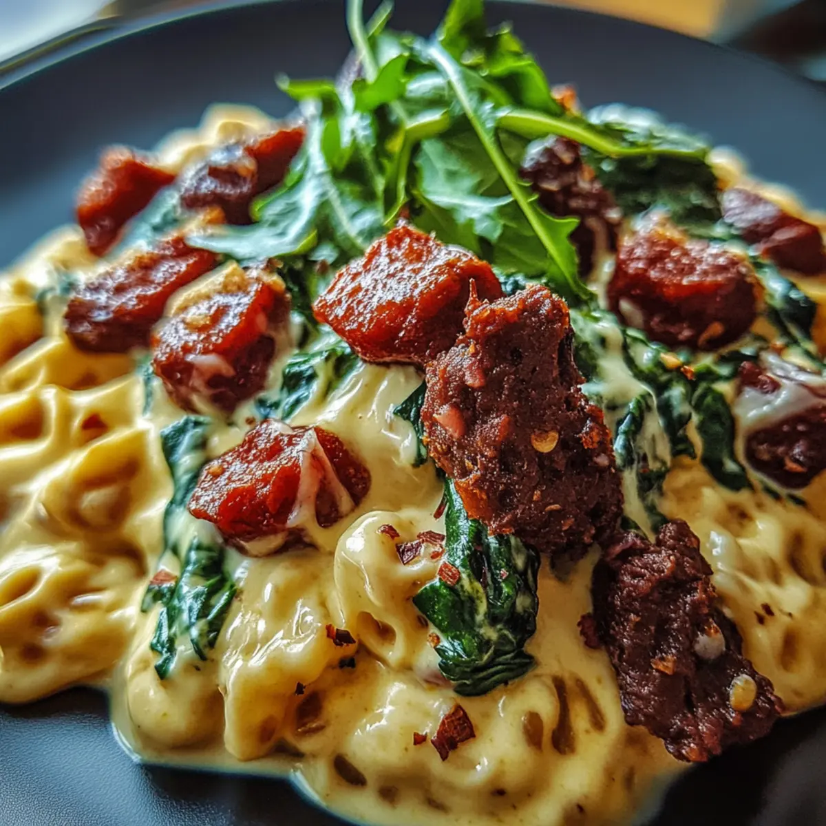 Creamy Chorizo And Spinach Pasta